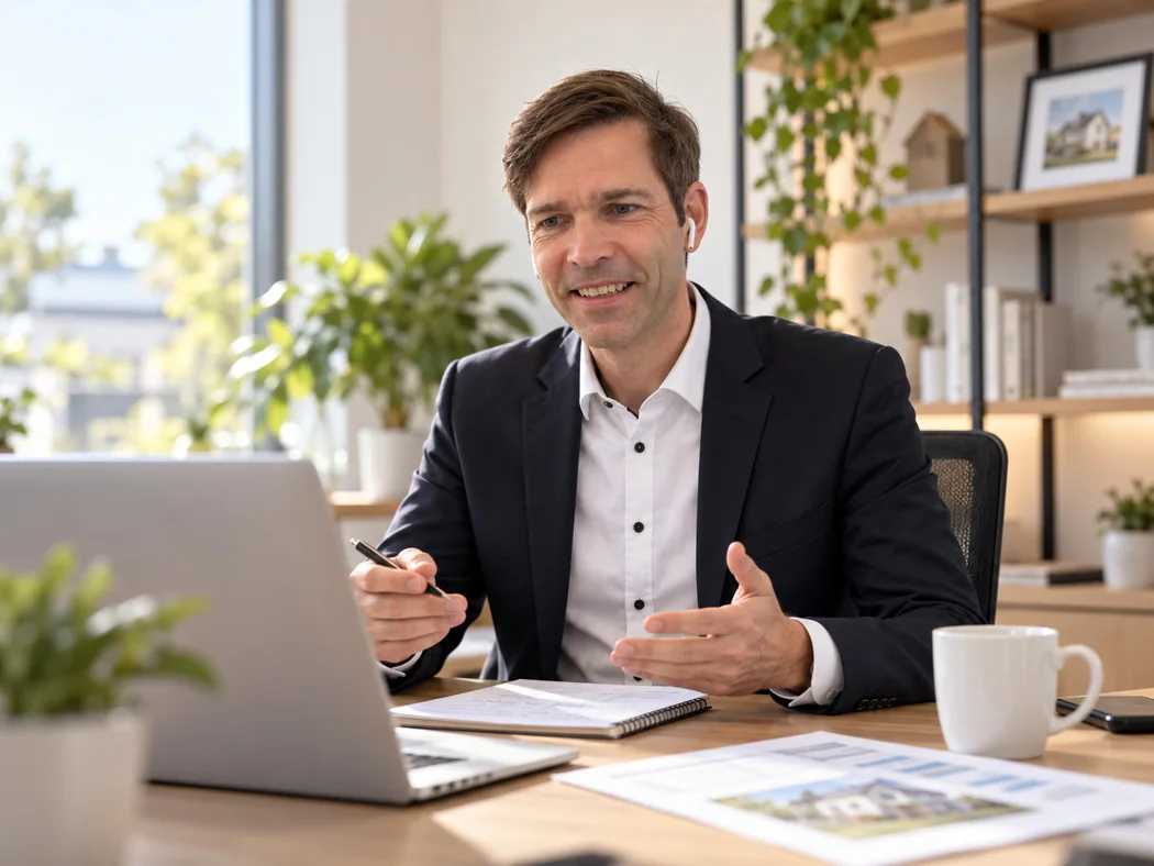 Jens Laskowski, persönlicher Ansprechpartner für Baufinanzierung Schaumburg, am Beratungstisch